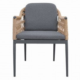 ΠΟΛΥΘΡΟΝΑ BOXER HM6556.01 ΑΛΟΥΜΙΝΙΟ & ΜΑΞΙΛΑΡΙΑ ΓΚΡΙ-TWIST WICKER 61x59x78,5Yεκ