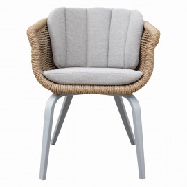 ΠΟΛΥΘΡΟΝΑ VICTUS HM6559.02 ΑΛΟΥΜΙΝΙΟ & ΜΑΞΙΛΑΡΙΑ ΜΠΕΖ-TWIST WICKER 59x68.5x75Yεκ