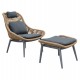 ΠΟΛΥΘΡΟΝΑ LOUNGE ΜΕ ΥΠΟΠΟΔΙΟ REMVAZZO HM6561.01 ΑΛΟΥΜΙΝΙΟ ΓΚΡΙ--WICKER 89x94x98Υεκ