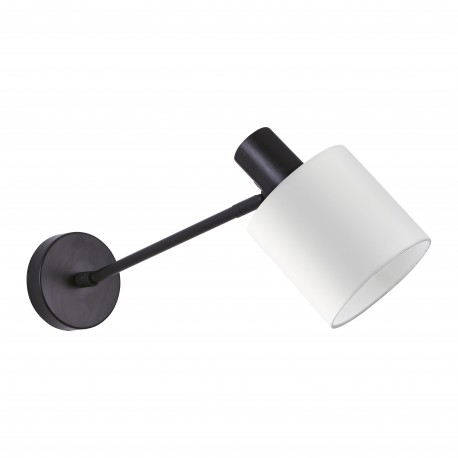 77-8319 SE21-BL-22-SH1 ADEPT BLACK WALL LAMP WHITE SHADE+