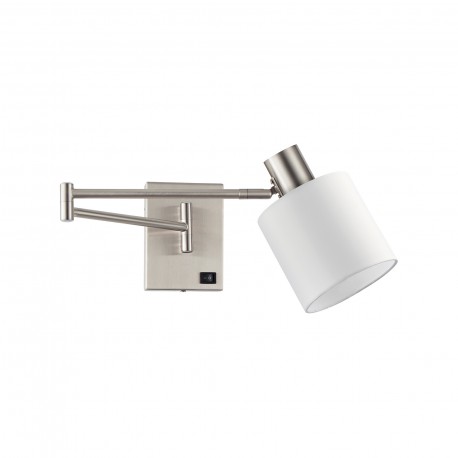 77-8372 SE21-NM-52-SH1 ADEPT WALL LAMP Nickel Matt Wall lamp with Switcher and White Shade+