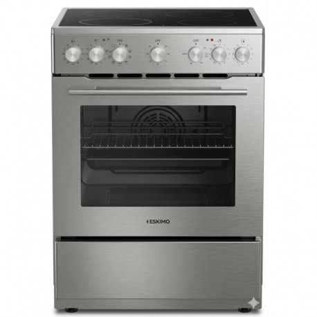 Eskimo ES VC4034SL  Κουζίνα 70lt με Κεραμικές Εστίες Π60εκ. Silver A