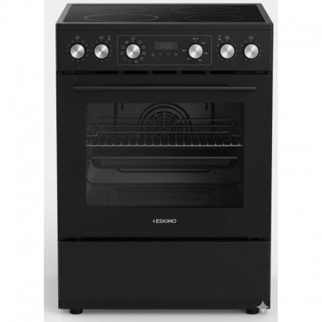 Eskimo ES VC4034DLXBL Κουζίνα 70lt με Κεραμικές Εστίες Π60εκ. Μαύρη A