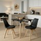 200-001677 Τραπεζαρία με Καρέκλες Gaston και Τραπέζι Natali μαύρο 80x80x76εκ Σετ 3τεμ