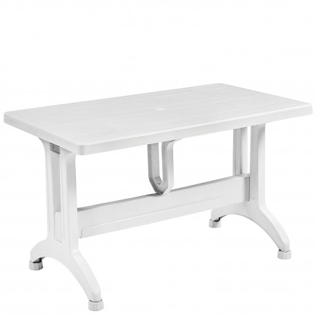 14720042 Τραπέζι Κήπου ArteLibre LAGO Λευκό PP 70x120cm Λευκό