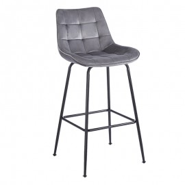 43-2803 ERMINA GREY VELVET ΥΦΑΣΜΑ 75εκ. ΣΚΑΜΠΟ ΜΕΤΑΛΛΙΚΟ 49X50X75-104εκ.