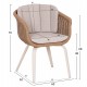 ΠΟΛΥΘΡΟΝΑ VICTUS HM6559.02 ΑΛΟΥΜΙΝΙΟ & OLEFIN ΜΠΕΖ-TWIST WICKER 60x62x76Yεκ