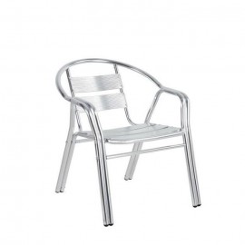 14450048 Πολυθρόνα ArteLibre Αλουμινίου Titan Ασημί 58x64x75cm Ασημί