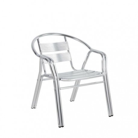 14450048 Πολυθρόνα ArteLibre Αλουμινίου Titan Ασημί 58x64x75cm Ασημί