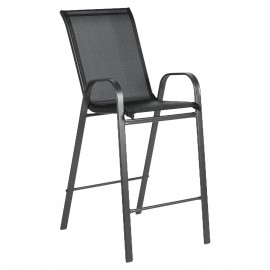 14450070 Σκαμπό ArteLibre NEPTUNE Μαύρο Μέταλλο/Textilene 55x70x124cm Μαύρο