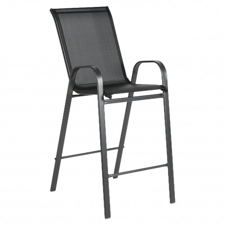 14450070 Σκαμπό ArteLibre NEPTUNE Μαύρο Μέταλλο/Textilene 55x70x124cm Μαύρο