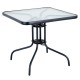 14450065 Τραπέζι Κήπου ArteLibre MARS Μαύρο Μέταλλο/Γυαλί 80x80x70cm Μαύρο