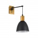 77-8360 SE21-GM-9-MS2 ADEPT WALL LAMP Gold Matt and Black Metal Wall Lamp Black Metal Shade+