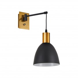 77-8360 SE21-GM-9-MS2 ADEPT WALL LAMP Gold Matt and Black Metal Wall Lamp Black Metal Shade+