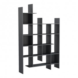 230-000227 Βιβλιοθήκη Manco pakoworld ανθρακί 122x25.5x188εκ