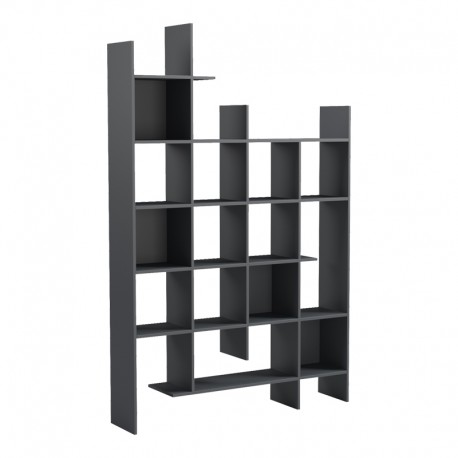230-000227 Βιβλιοθήκη Manco pakoworld ανθρακί 122x25.5x188εκ