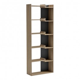 230-000220 Βιβλιοθήκη Corpus pakoworld sonoma - ανθρακί 61x22x162εκ