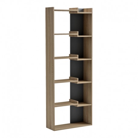 230-000220 Βιβλιοθήκη Corpus pakoworld sonoma - ανθρακί 61x22x162εκ