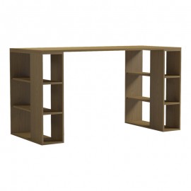 230-000235 Γραφείο με ραφιέρα Colmar pakoworld σε ανοιχτό καρυδί 140x60x75εκ