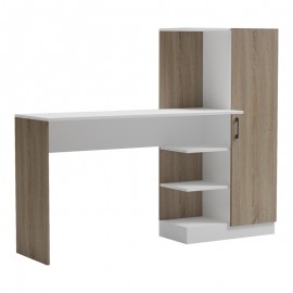 230-000255 Γραφείο με βιβλιοθήκη και ντουλάπι Ofisio pakoworld sonoma-λευκό 152.3x40x120εκ