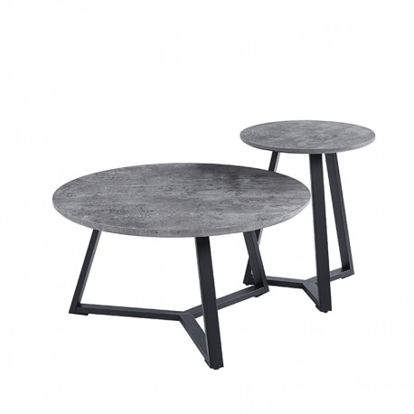 09-0010-5 ALEX SET 2τμχ. CEMENT Φ45Χ55εκ. & Φ80Χ41εκ. ΤΡΑΠΕΖΙ ΣΑΛΟΝΙΟΥ