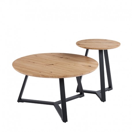 09-0010-4 ALEX SET 2τμχ. SONOMA OAK Φ45Χ55εκ. & Φ80Χ41εκ. ΤΡΑΠΕΖΙ ΣΑΛΟΝΙΟΥ