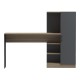 230-000254 Γραφείο με βιβλιοθήκη και ντουλάπι Ofisio pakoworld sonoma-ανθρακί 152.3x40x120εκ
