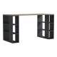 230-000234 Γραφείο με ραφιέρα Colmar pakoworld ανθρακί- sonoma 140x60x75εκ