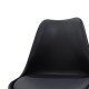 029-000051 Καρέκλα Gaston pakoworld PP-PU μαύρο-φυσικό πόδι 43x51x75 εκ