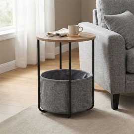 395-000002 Βοηθητικό τραπέζι Fredami pakoworld sonoma Φ40x50εκ