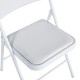 127-000195 Καρέκλα Niro pakoworld πτυσσόμενη pu-μέταλλο σε λευκή απόχρωση 46x46x79εκ