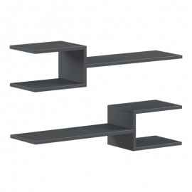 230-000168 Ραφιέρα τοίχου Galler pakoworld ανθρακί 79x19.5x18εκ