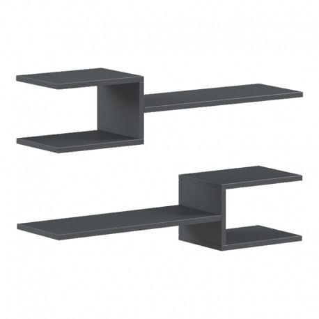 230-000168 Ραφιέρα τοίχου Galler pakoworld ανθρακί 79x19.5x18εκ