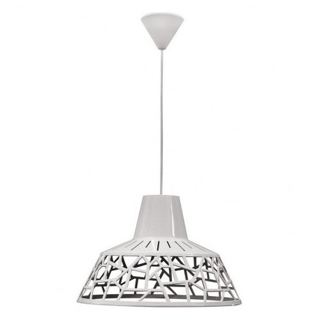 MEC-226WHITE Φωτιστικό Κρεμαστό Μονόφωτο Πλαστικό Ε27 34x34x70cm