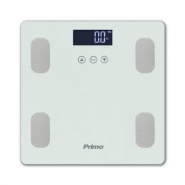 400464 Ζυγαριά Σώματος Λιπομετρητής PRBS-40464 Primo 180Kg Υάλινη Λευκή/Inox