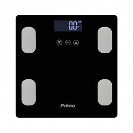 400465 Ζυγαριά Σώματος Λιπομετρητής PRBS-40465 Primo 180Kg Υάλινη Mαύρη/Inox