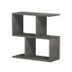 230-000232 Βοηθητικό τραπέζι-βιβλιοθήκη Wesmol pakoworld ανθρακί όψη μαρμάρου 50x20x50εκ