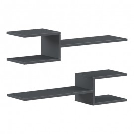 230-000247 Ραφιέρα τοίχου Sumpa pakoworld 2τεμ ανθρακί 65x20x18εκ