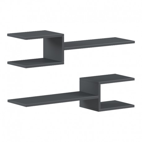 230-000247 Ραφιέρα τοίχου Sumpa pakoworld 2τεμ ανθρακί 65x20x18εκ