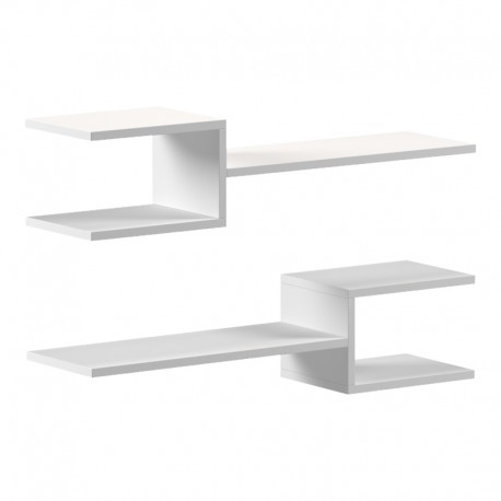 230-000246 Ραφιέρα τοίχου Sumpa pakoworld 2τεμ λευκό 65x20x18εκ