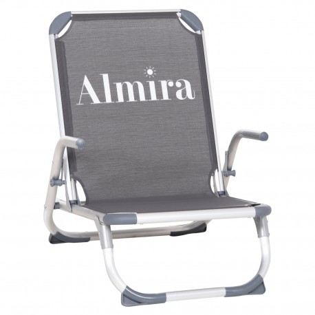 ΚΑΡΕΚΛΑΚΙ ΠΑΡΑΛΙΑΣ ΑΛΟΥΜINIOY ΒΑΡ.ΤΥΠΟΥ ΨΗΛΗ ΠΛΑΤΗ ALMIRA HM5053.10 ΓΚΡΙ 55x71x66Υεκ