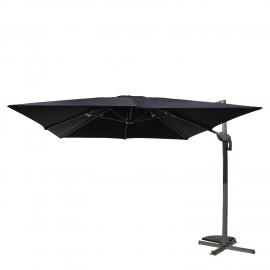 15450016 Ομπρέλα Κήπου ArteLibre VALENA Μαύρο/Γκρι Αλουμίνιο/Polyester Φ3x3m Μαύρο/Γκρι