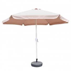 15450022 Ομπρέλα Κήπου ArteLibre RENOVA Μόκα/Λευκό Μέταλλο/Polyester Φ3x2.5m Μόκα/Λευκό