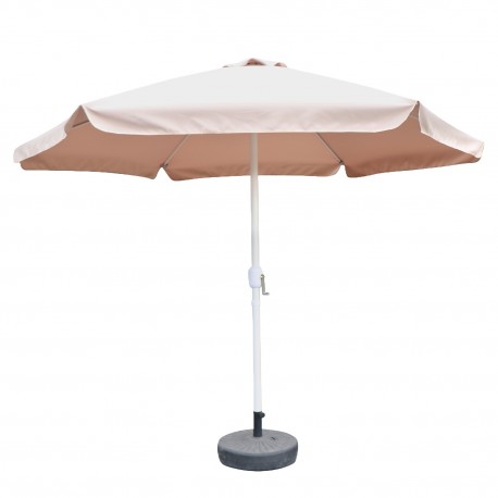 15450022 Ομπρέλα Κήπου ArteLibre RENOVA Μόκα/Λευκό Μέταλλο/Polyester Φ3x2.5m Μόκα/Λευκό