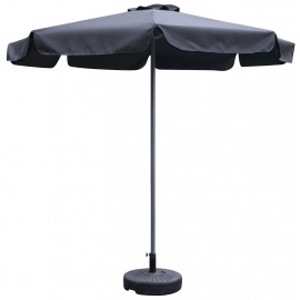15450024 Ομπρέλα Κήπου ArteLibre VALENARE Μαύρο/Ανθρακί Μέταλλο/Polyester Φ2.35m Μαύρο/Ανθρακί