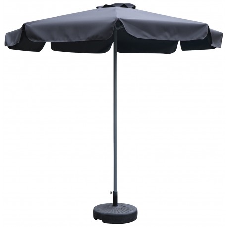 15450024 Ομπρέλα Κήπου ArteLibre VALENARE Μαύρο/Ανθρακί Μέταλλο/Polyester Φ2.35m Μαύρο/Ανθρακί
