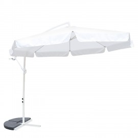15450025 Ομπρέλα Κήπου ArteLibre NORVIA Λευκό/Εκρού Μέταλλο/Polyester Φ3m Εκρού/Λευκό