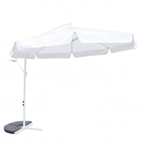 15450025 Ομπρέλα Κήπου ArteLibre NORVIA Λευκό/Εκρού Μέταλλο/Polyester Φ3m Εκρού/Λευκό