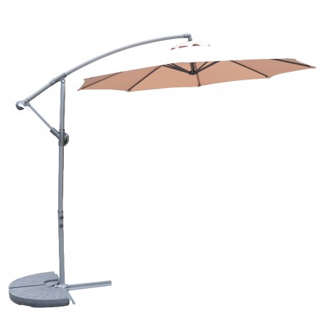 15450026 Ομπρέλα Κήπου ArteLibre NORVIALE Μόκα/Ανθρακί Αλουμίνιο/Polyester Φ2.65m Μόκα/Ανθρακί