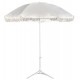 15450031 Ομπρέλα Παραλίας ArteLibre BOHERA Λευκό Μέταλλο/Μακραμέ Ύφασμα Φ180x200cm Λευκό